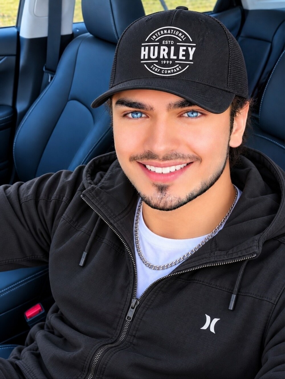 HURLEY Surf Company TRUCKER SNAPBACK HAT BLACK